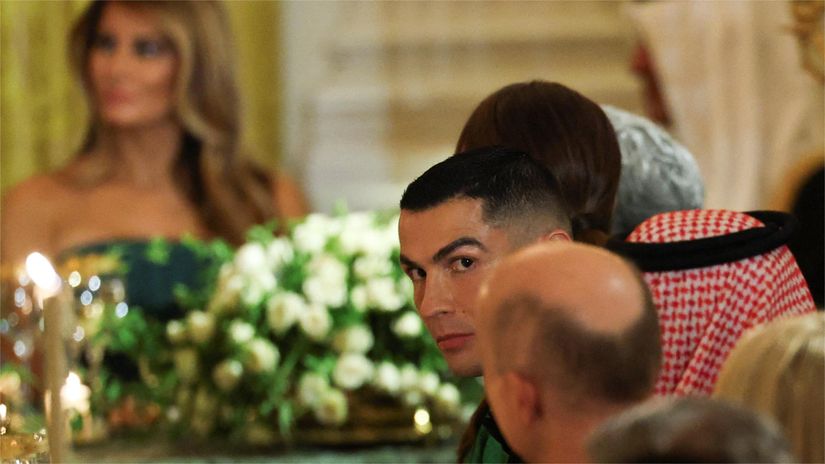 Cristiano Ronaldo attends a dinner hosted by U.S. President Donald Trump for Saudi Crown Prince and Prime Minister Mohammed bin Salman, at the White House (©REUTERS/Tom Brenner)