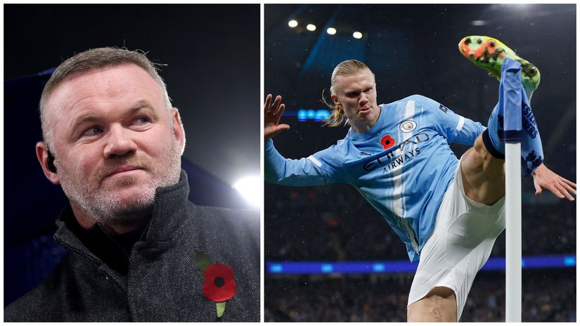 Wayne Rooney and Erling Haaland (©Gallo Images)