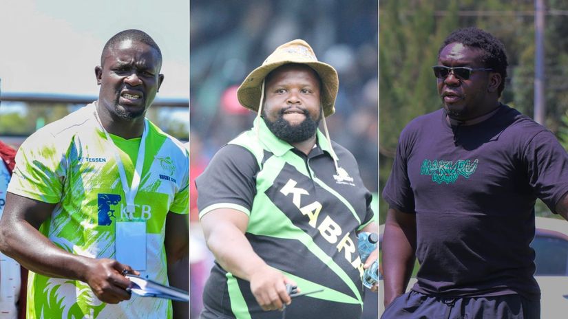 Andrew Amonde, Carlos Katywa, Oscar Ouma © KCB Rugby, Mozzart Sport, Nakuru RFC