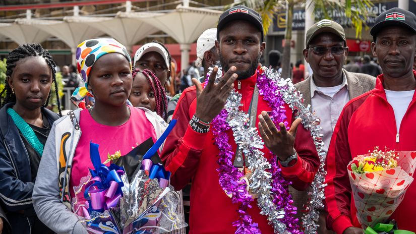 Nyahururu-based taxi drivers flock JKIA to receive Summer Deaflympics star