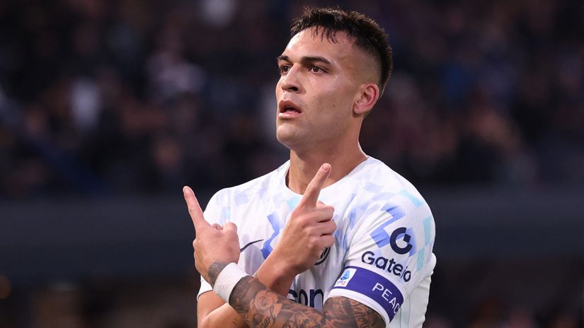 Lautaro Martinez celebrating the goal (©Gallo Images)