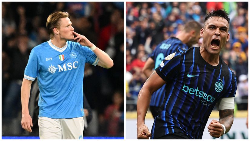 Scott McTominay and Lautaro Martinez celebrating their goals (©Gallo Images)