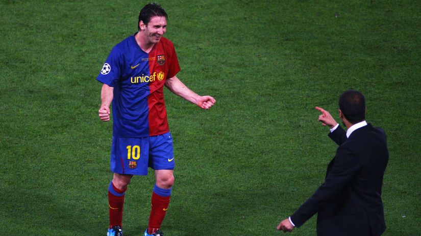 Lionel Messi and Pep Guardiola (©Getty Images)