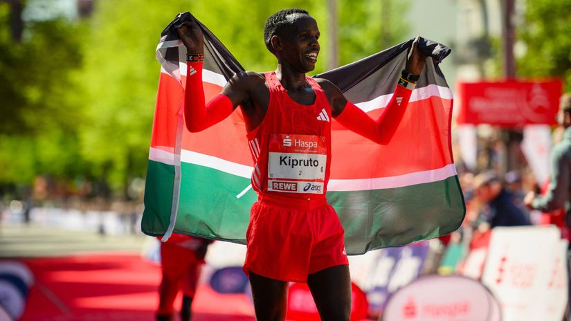 Amos Kipruto with father Kiplimo Tuwei