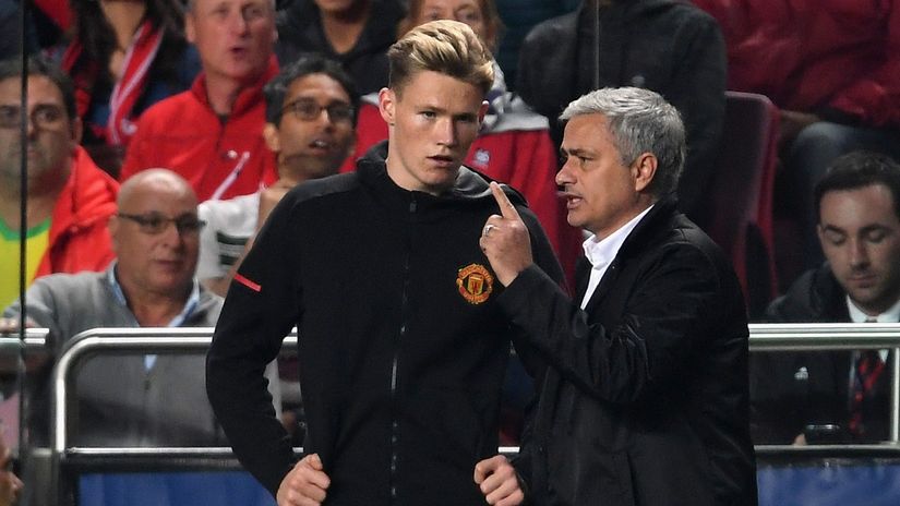 Young McTominay and Mourinho during their Old Trafford days (©Laurence Griffiths/Getty Images)