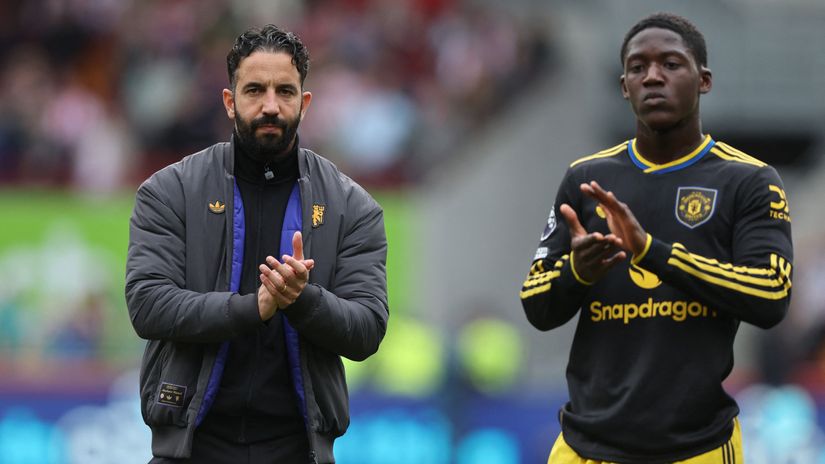 Ruben Amorim & Kobbie Mainoo (©Reuters/David Klein/Gallo Images)
