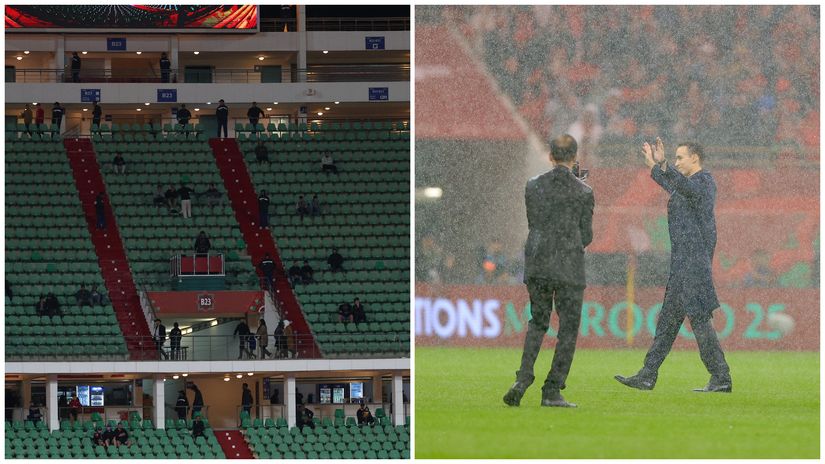 Low attendance and heavy rain (©AFP)