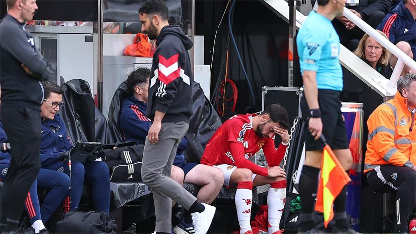 Ruben Amorim and Bruno Fernandes (©Robbie Jay Barratt - AMA/Getty Images)