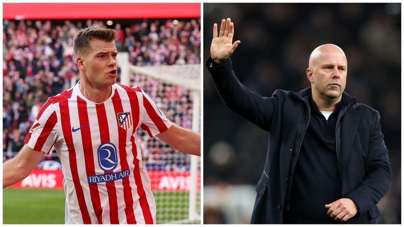 Alexander Sorloth and Arne Slot (©Getty images)