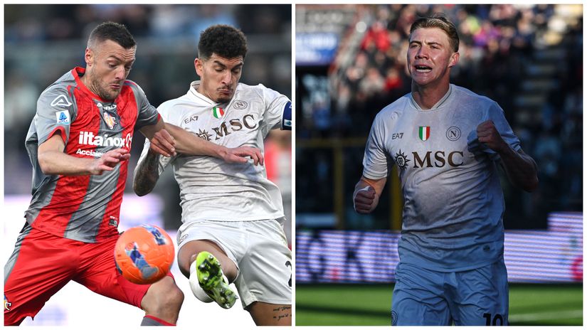 Vardy and Hojlund had a very different day at the office (©Gallo images)