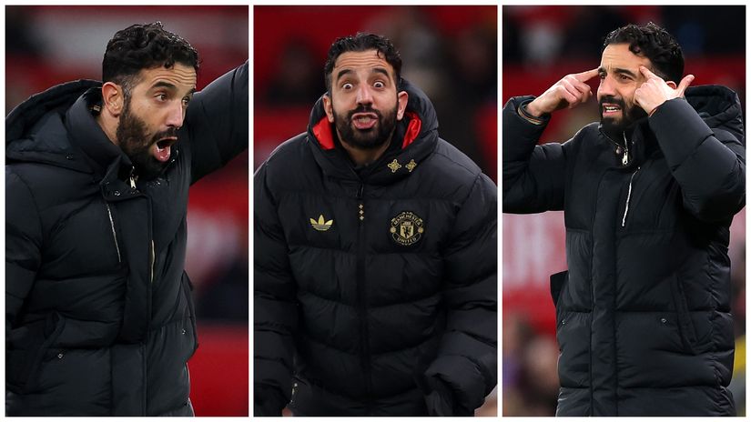 Ruben Amorim reactions during the Newcastle tie (©Getty images)