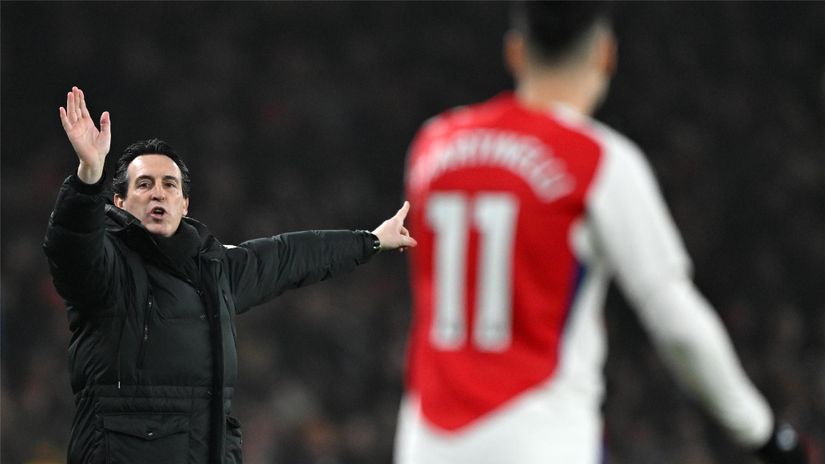 Unai Emery in the previous clash with Arsenal (©Mike Hewitt/Getty Images)