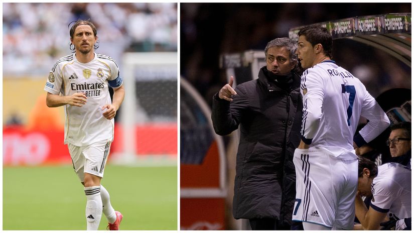 Luka Modric, Jose Mourinho and Cristiano Ronaldo (©Getty Images)