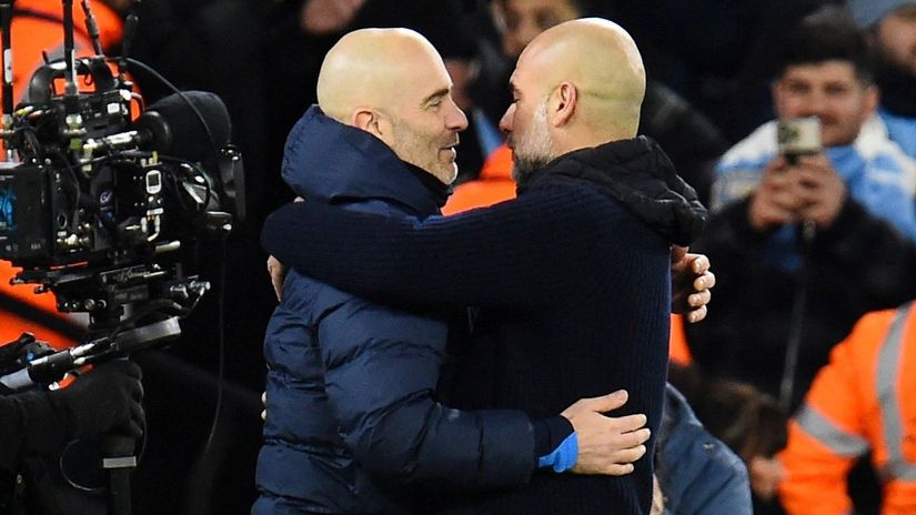 Enzo Maresca & Pep Guardiola (©Reuters/Peter Powell/Gallo Images)