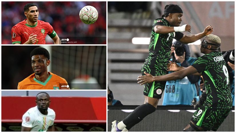 Hakimi, Diallo, Mane, and Lookman & Osimhen (©AFP)