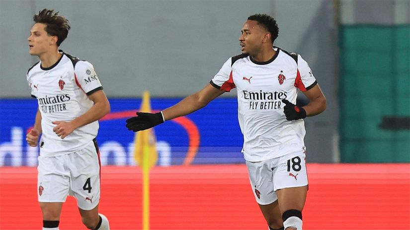 Nkunku after scoring against Fiorentina (©Gabriele Maltinti/Getty Images)