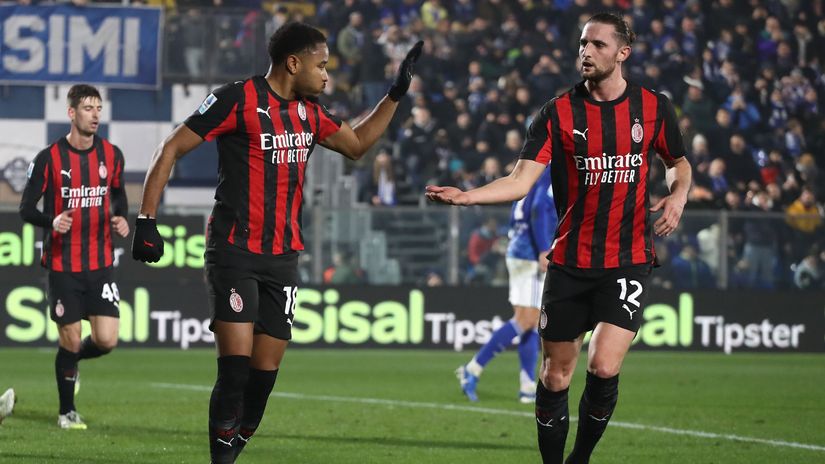 Christopher Nkunku and Adrien Rabiot celebrating the goal (©Getty Images)