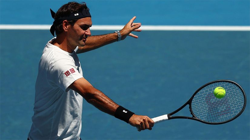 Roger back in action in Australia (©Graham Denholm/Getty Images)