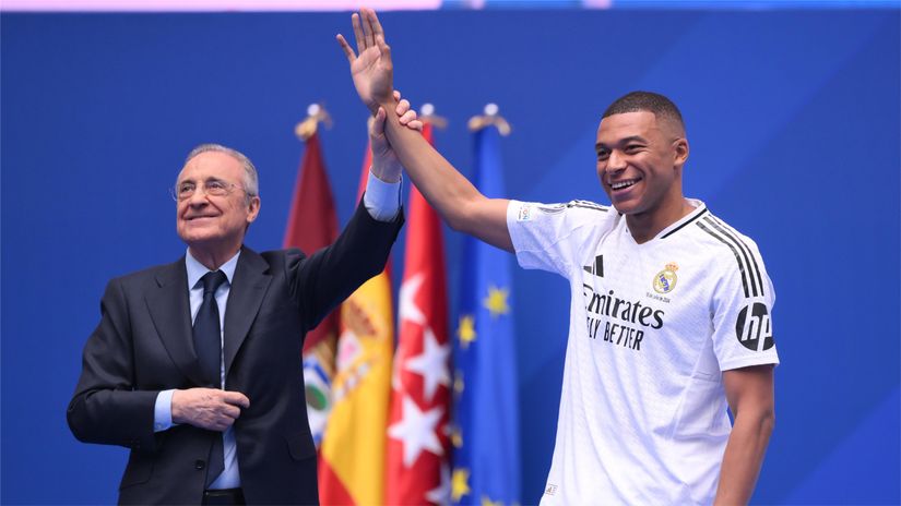 Florentino with Mbappe (©David Ramos/Getty Images)