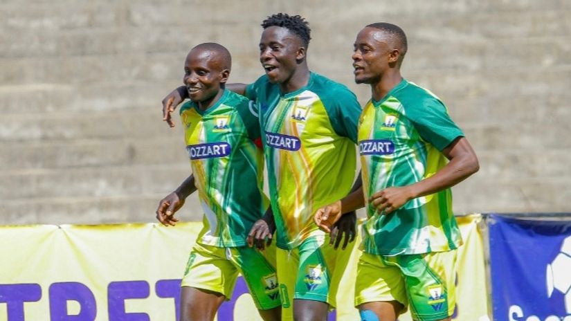 Moses Mudavadi, Oliver Majaka and Glen Masava celebrate against Sharks © Rodgers Odhiambo