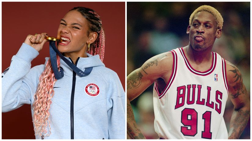 Trinity and Dennis Rodman (©Getty Images)