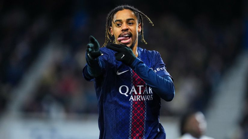 Bradley Barcola celebrating the goal (©Gallo Images)