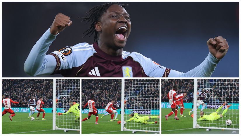 Jamaldeen fires the ball into the back of RB Salzburg's net (©James Gill - Danehouse/Getty Images)