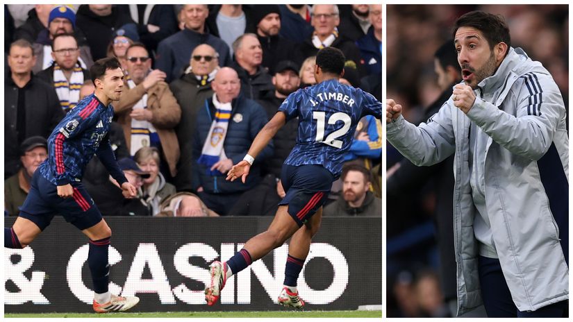 Zubimendi, Timber and coach Jover celebrate (©Getty images)
