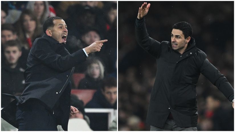 Rosenior and Arteta in collision (©Getty images/Gallo images)