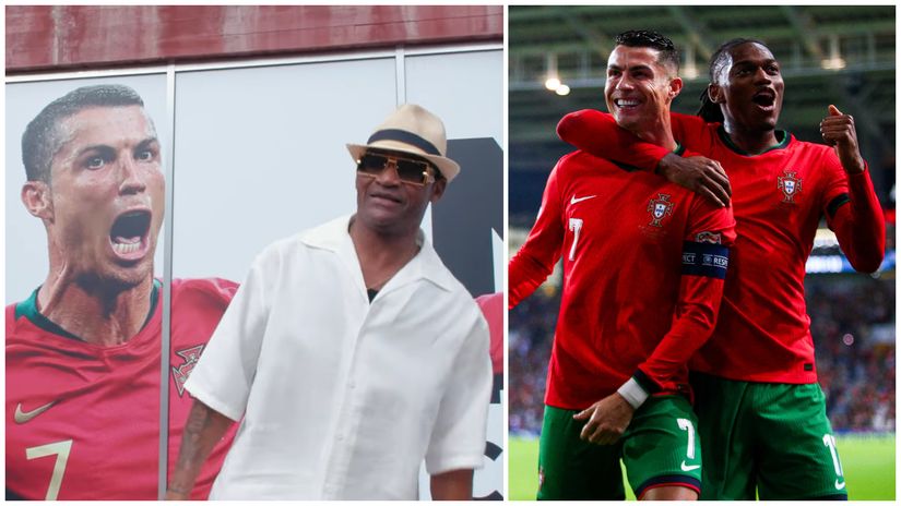 Frank Leao, Cristiano Ronaldo, and Rafael Leao (©Screenshot/YouTube/Frank Leao/Gallo Images)