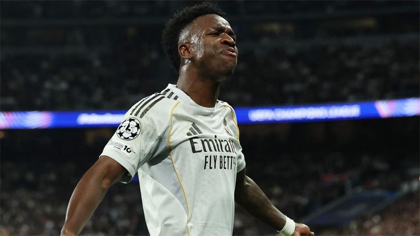 Vinicius had lots of reasons to celebrate on Wednesday night (©REUTERS/Violeta Santos Moura)