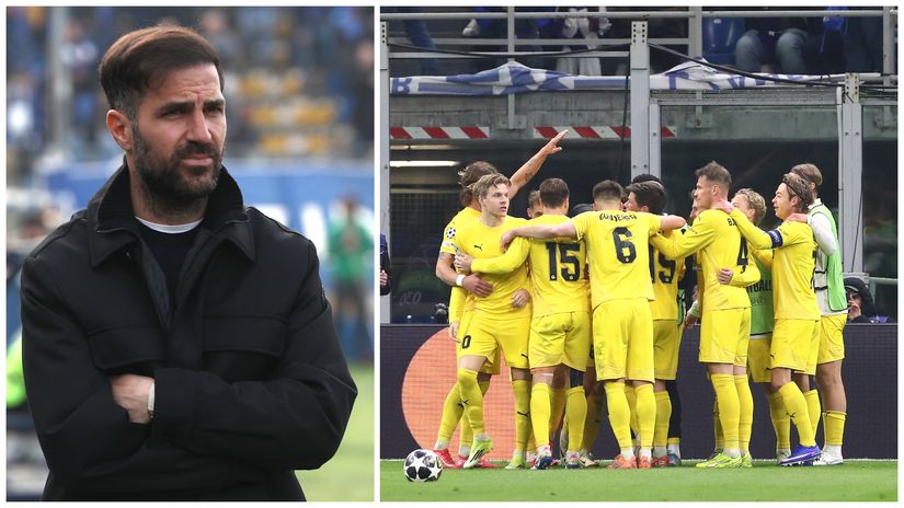 Cesc Fabregas and Bodo/Glimt players celebrating (©Getty Images)