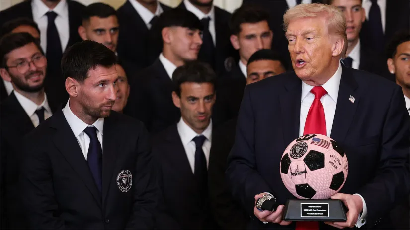 Messi and Trump in the White House (©Win McNamee/Getty Images)