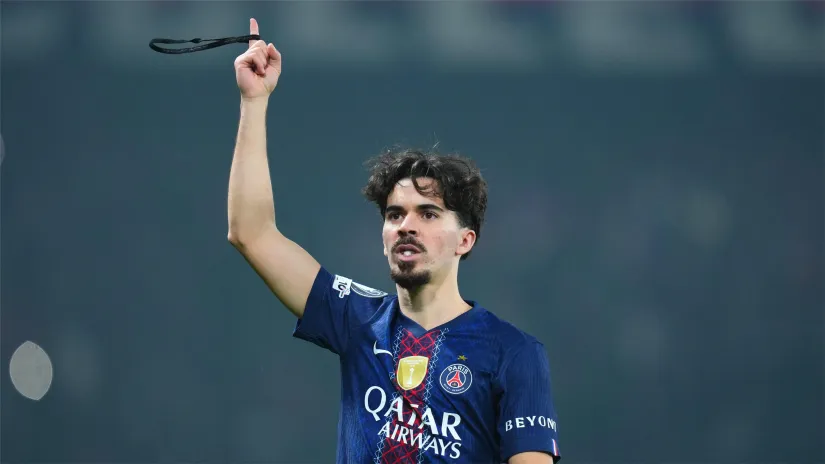 Vitinha celebrates for PSG (©Franco Arland/Getty Images)