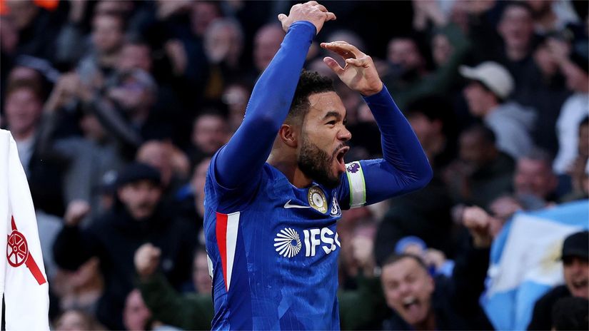 Reece James celebrates (©Justin Setterfield/Getty Images)