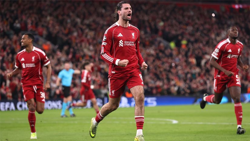 Szoboszlai celebrates after scoring that beauty (©Carl Recine/Getty Images)