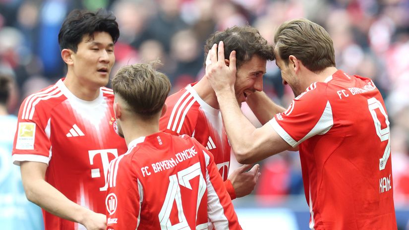 Bayern players celebrating the goal (©Getty Images)
