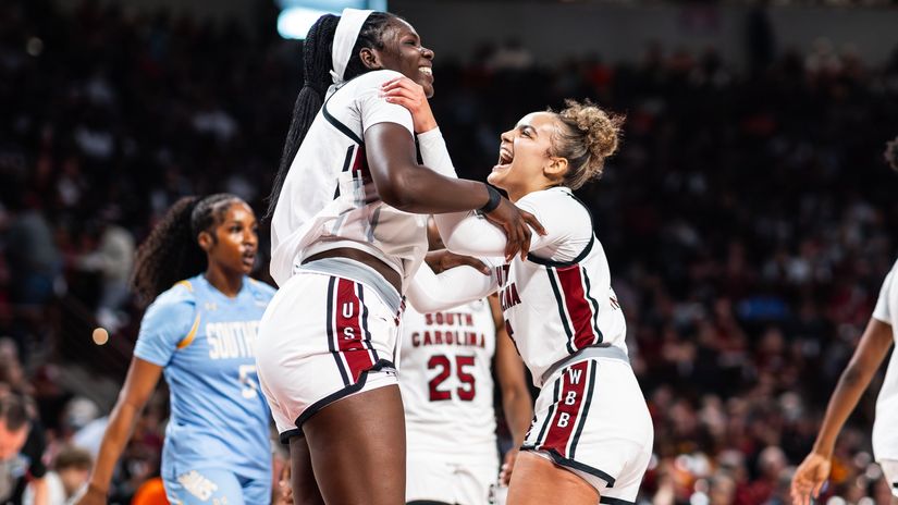 Madina Okot bags record double-double to lead Gamecocks to Sweet 16