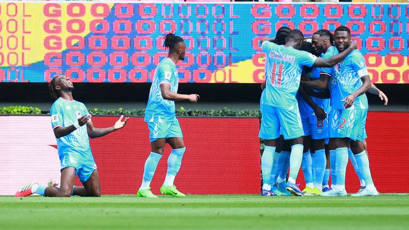 The Congolese celebrating Tuanzebe's winner (©Reuters/Eloisa Sanchez/Gallo Images)
