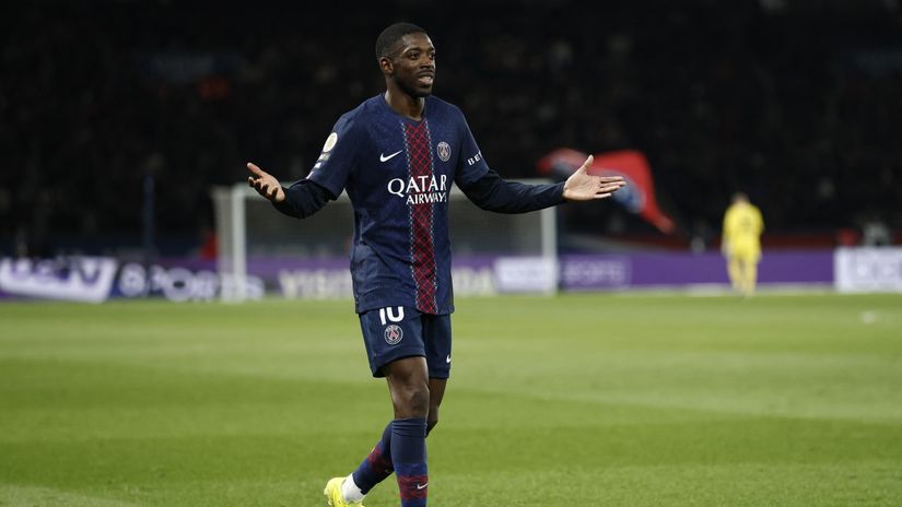 Ousmane Dembele celebrating the goal (©Gallo Images)