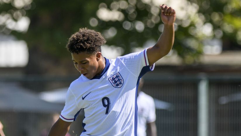 Ajay Tavares in action for England U-16 (©Antonio Masiello - The FA/The FA via Getty Images/Gallo Images)