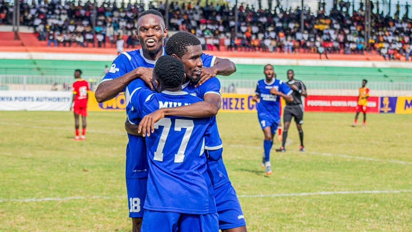 Bandari celebrate scoring against 3K FC © Aluda for Mozzart Sport
