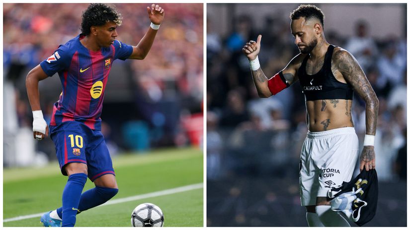 Lamine Tamal and his idol, Neymar (©Getty images)