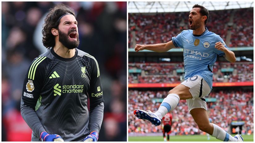 Alisson Becker and Bernardo Silva (©Getty Images)