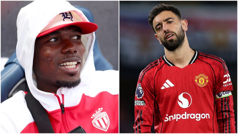 Paul Pogba and Bruno Fernandes (©Getty images)