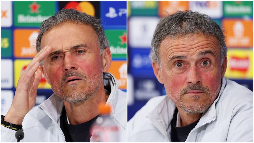 Luis Enrique reacts during a press conference (©Jan Kruger/Getty Images)