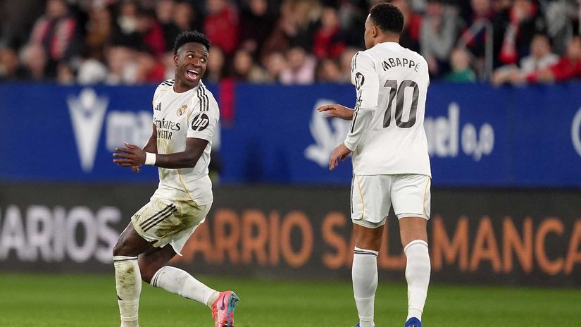 Vinicius Junior and Kylian Mbappe (©Juan Manuel Serrano Arce/Getty Images)