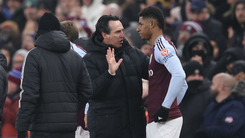 Unai Emery and Marcus Rashford (©Gallo Images)