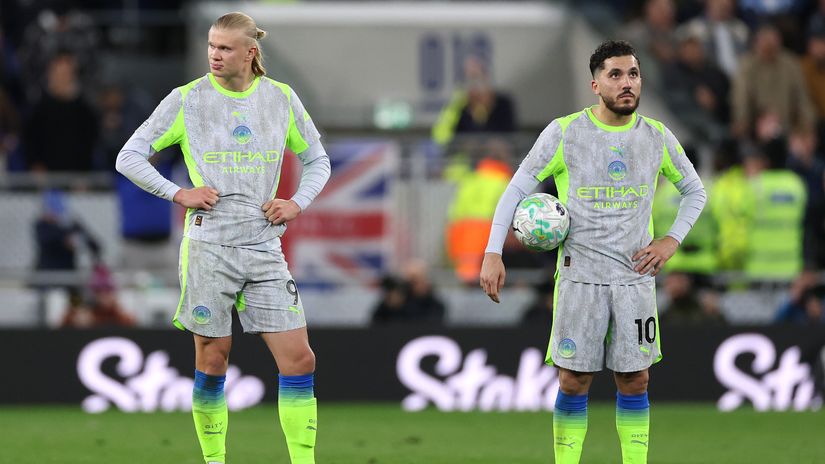 Erling Haaland and Rayan Cherki (©Getty Images)
