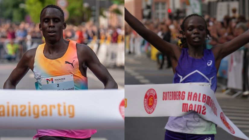 Dennis Kipkogei, Beatrice Cheserek © Gutenberg Halbmarathon Mainz / Mirja 
